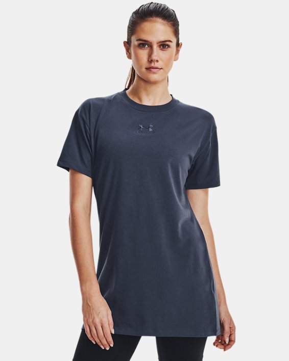 Women's UA Printed Extended Short Sleeve, Gray, pdpMainDesktop image number 0